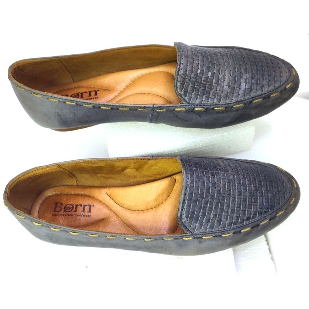Born Womens Maple Campanula Gray Leather Slip On Flat Loafers Size 9.5/ 41 - Picture 6 of 12